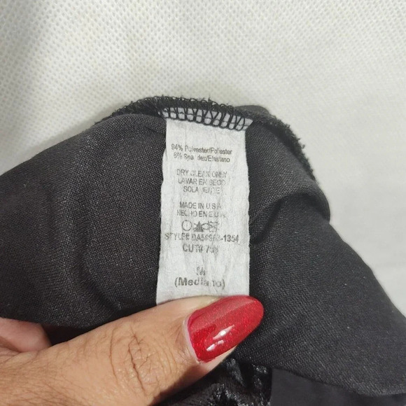 EE:Some Black V-neck Dress Velour Choker Neckline Women Size M Long Sleeve - Picture 6 of 6